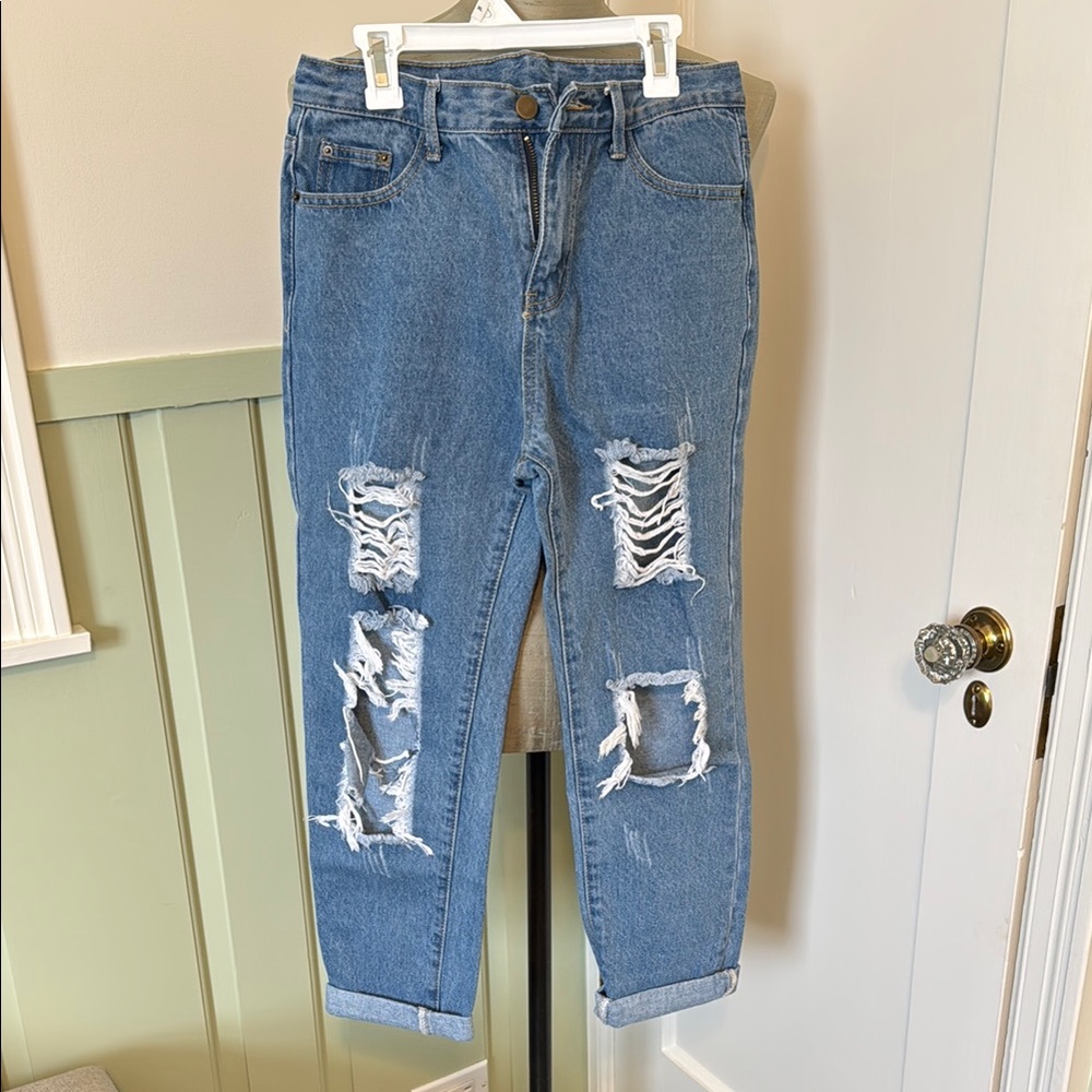 Distressed Blue Women's Jeans